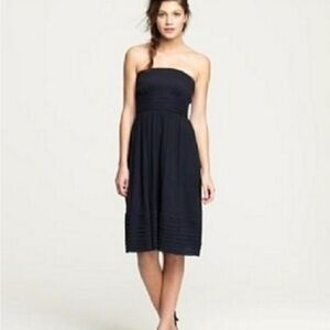 J. Crew Juliet Silk Chiffon Navy Strapless Dress Size 4